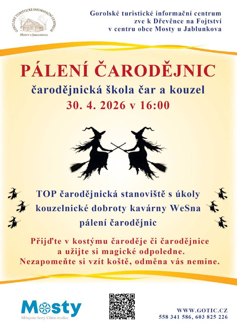 Pozvání na akci - Pálení čarodějnic - Dřevěnka na Fojtství