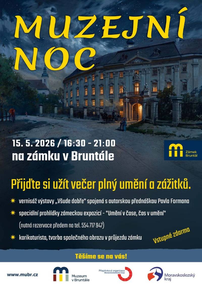 Pozvání na akci - Muzeujní noc na zámku v Bruntále