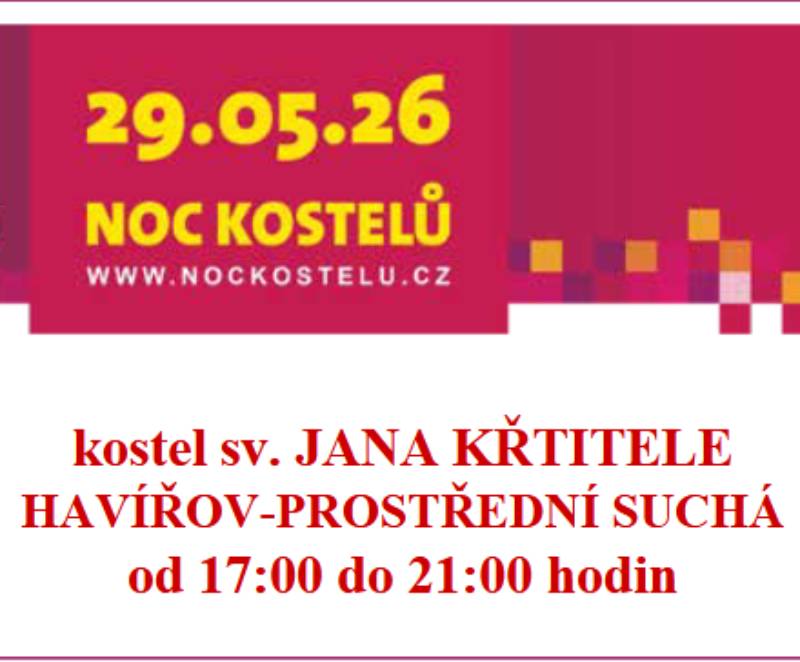 Pozvání na akci - Noc Kostelů - Havířov - Prostřední Suchá