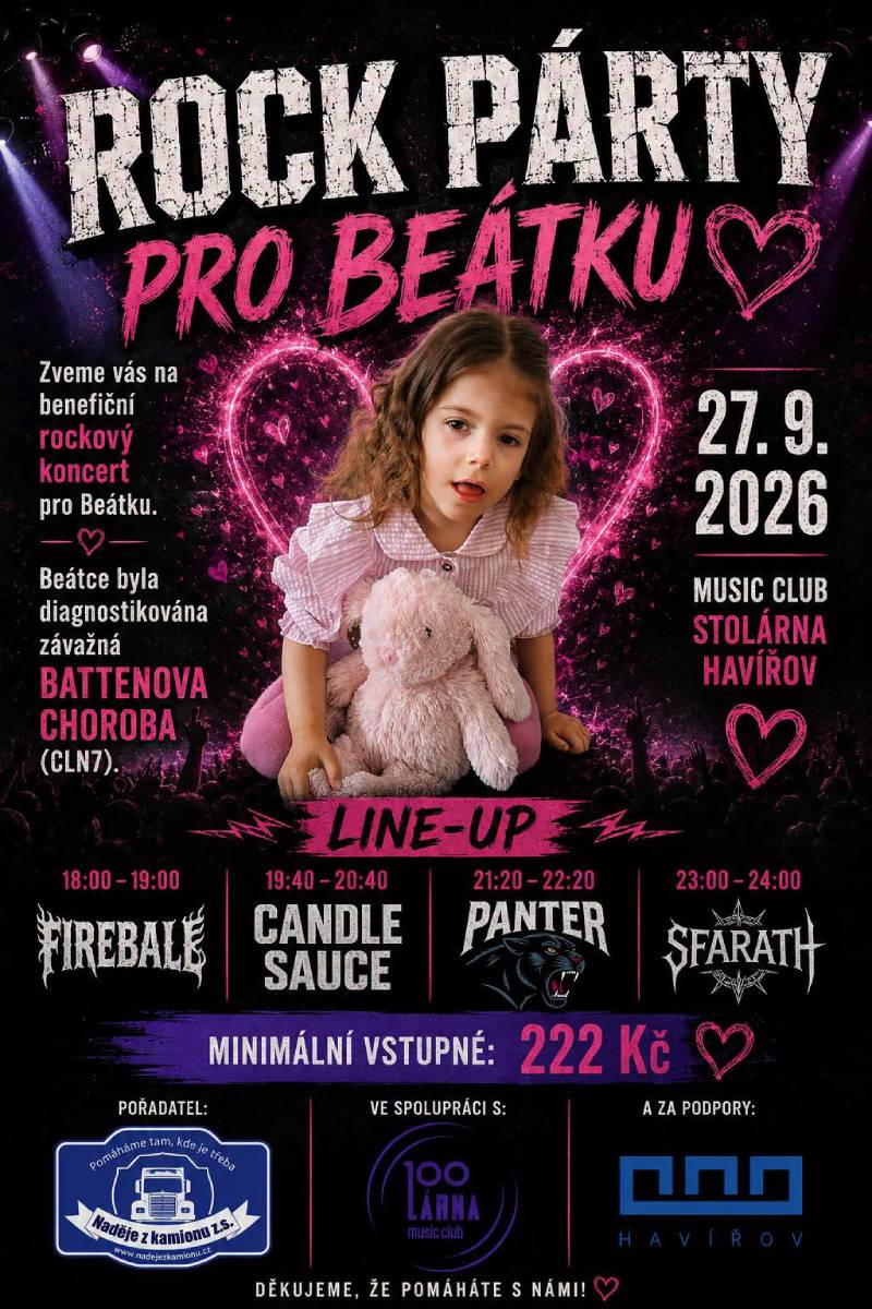 Pozvání na akci - Rock párty pro Beatu