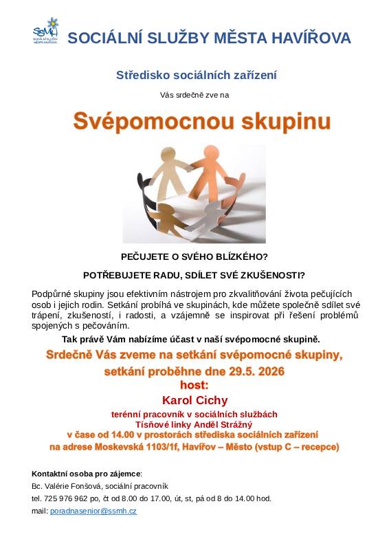 Pozvání na akci - Svépomocná skupina