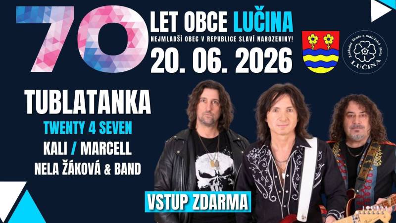 Pozvání na akci - 70 let obce Lučina