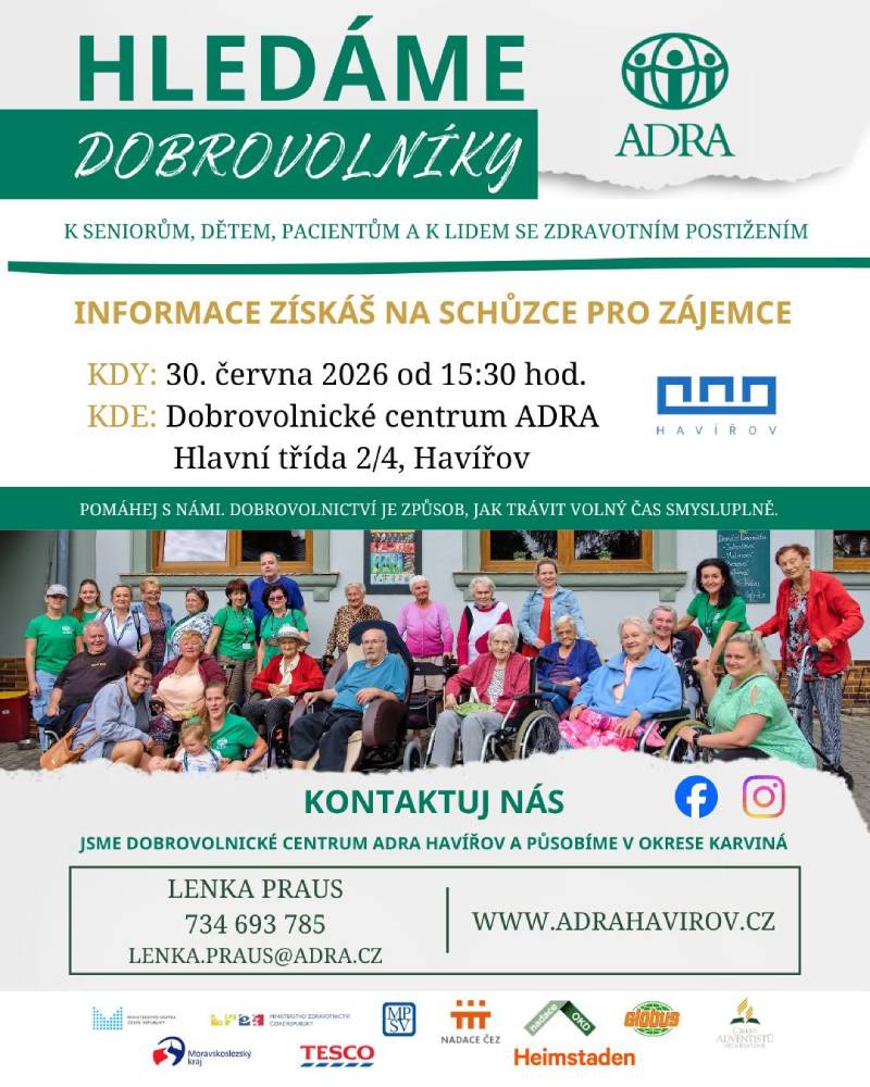 Pozvání na akci - Hledáme dobrovolníky