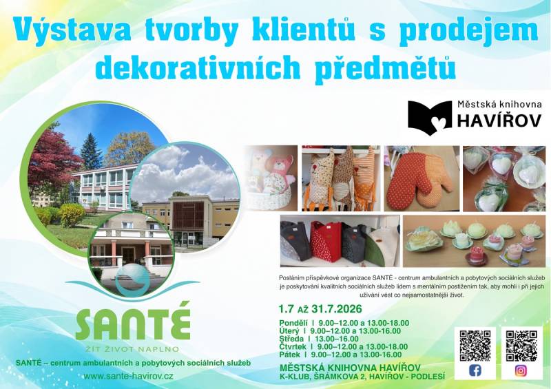 Pozvání na akci - Prodejní výstava výrobků klientů Santé Havířov
