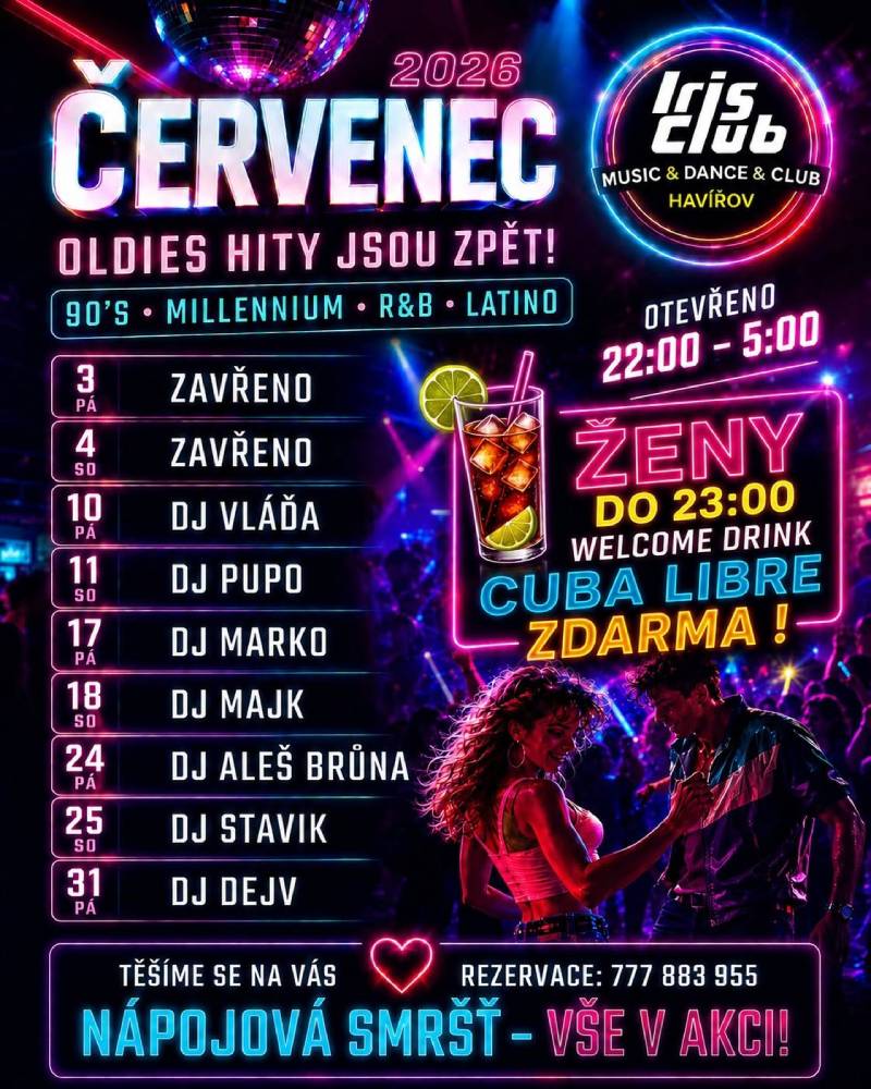 Pozvání na akci - Iris club-červenec