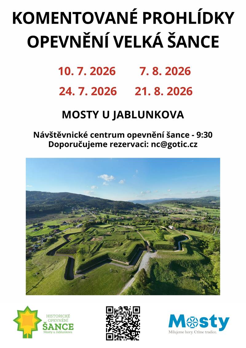 Pozvání na akci - Komentované prohlídky opevnění velká šance