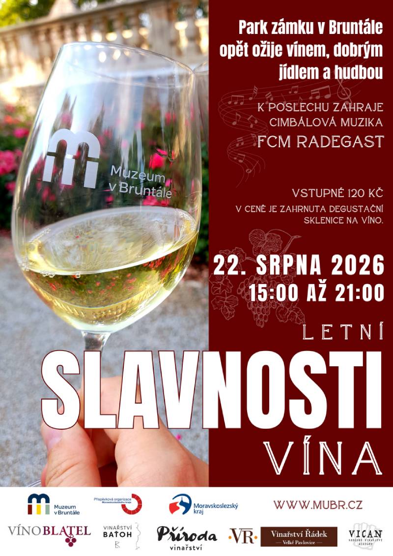Pozvání na akci - Letní slavnosti vína na zámku Bruntál