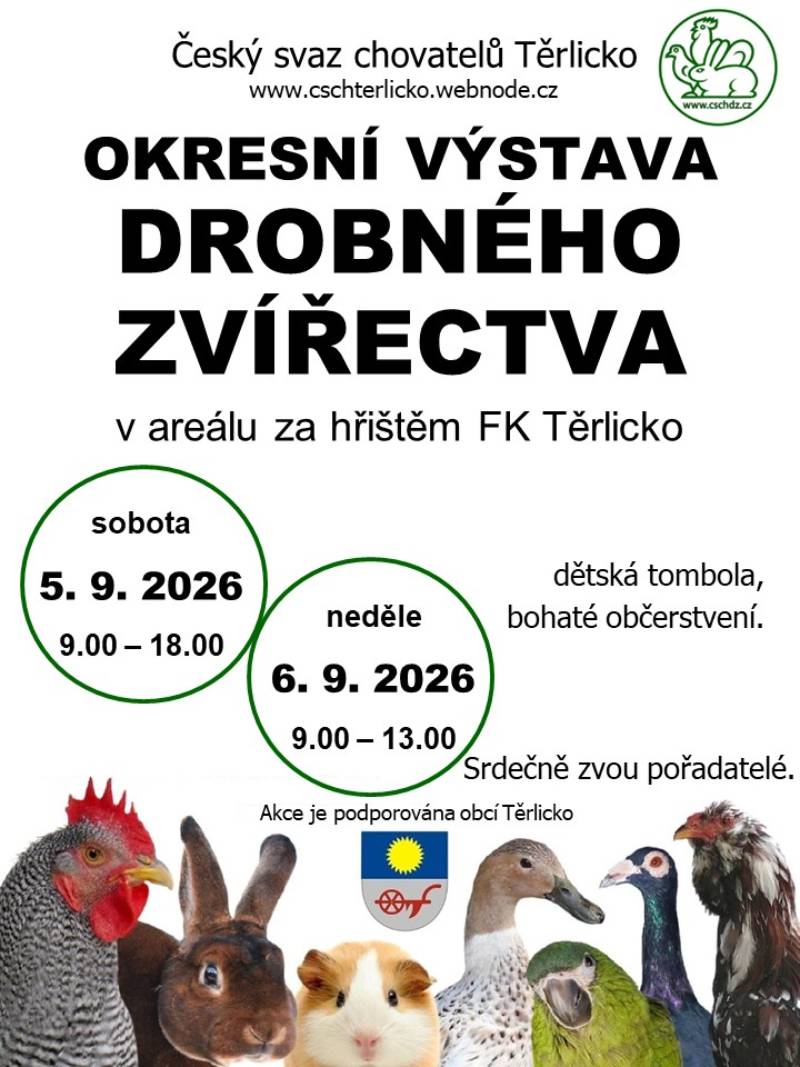 Pozvání na akci -Okresní výstava drobného zvířectva