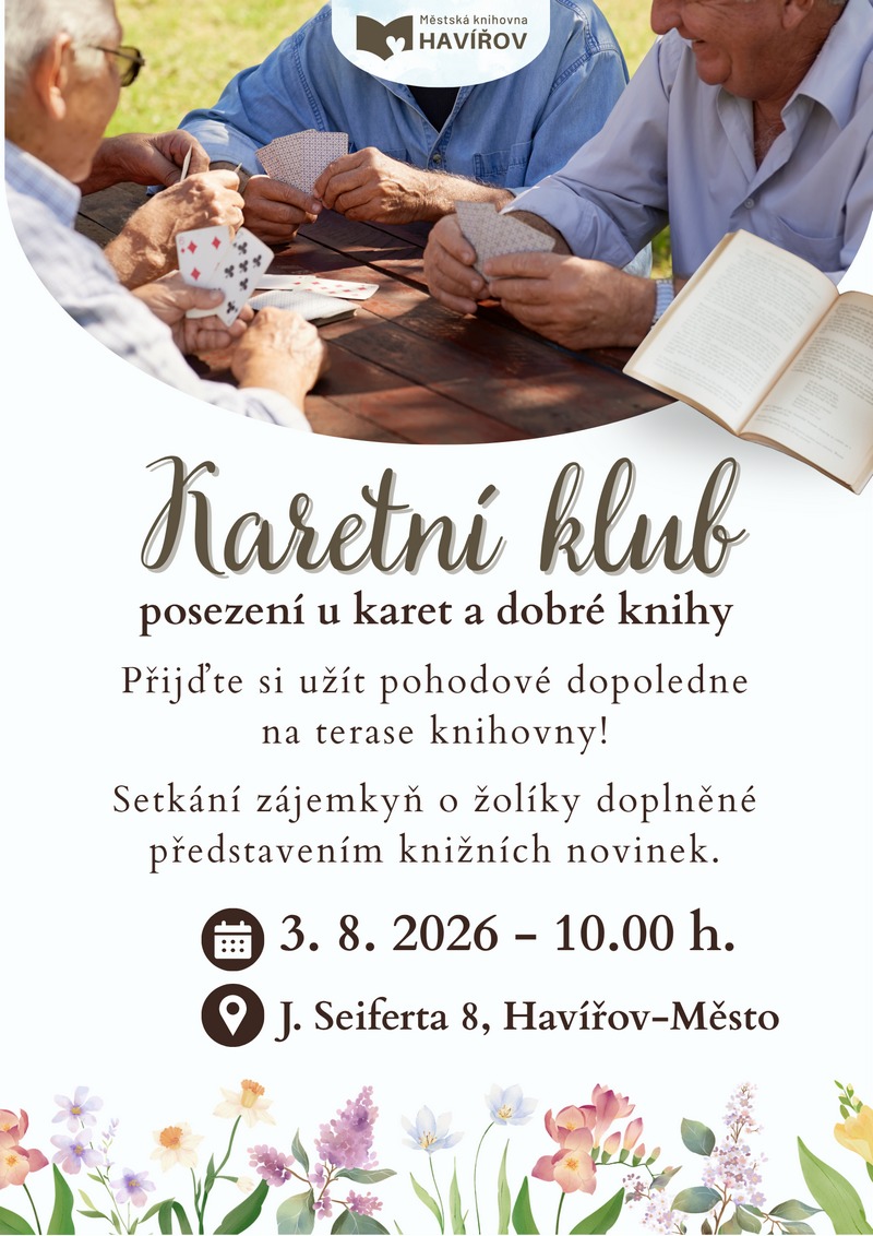 Pozvání na akci - Posezení u karet a dobré knihy