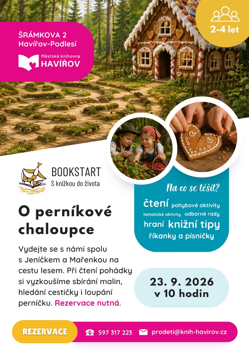 Pozvání na akci - Bookstart - O perníkové chaloupce