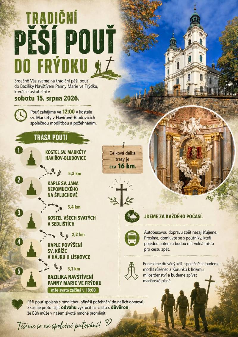 Pozvání na akci - Tradiční pěší pouť do Frýdku