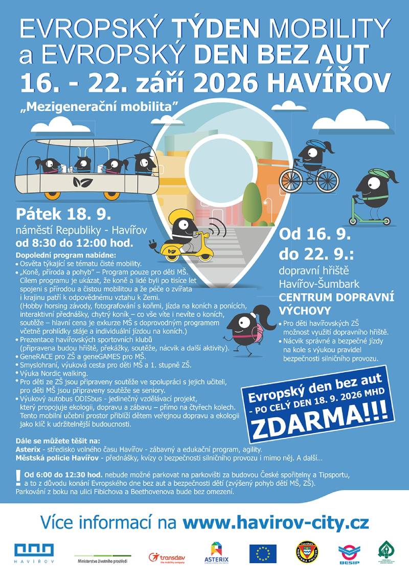Pozvání na akci - Evropský týden mobility a Evpropský den bez aut