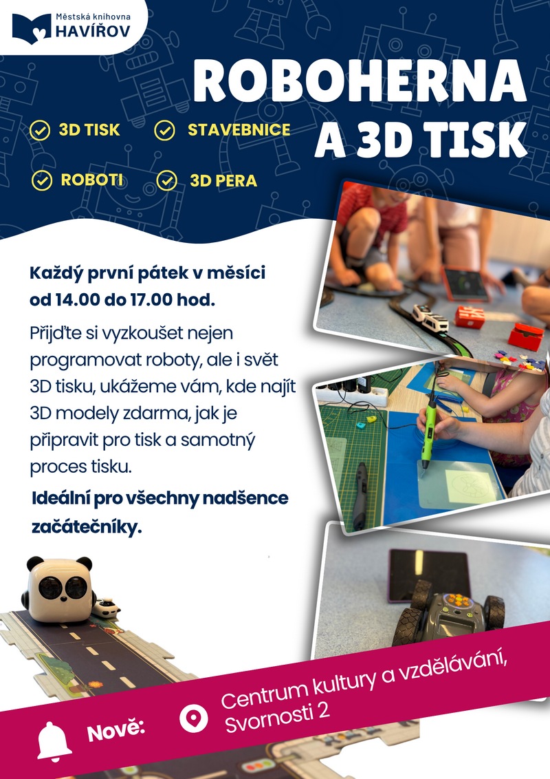 Pozvání na akci - Roboherna a 3D tisk