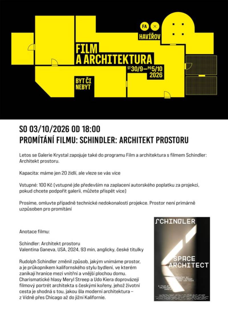 Pozvání na akci - Schindler: Architekt prostoru