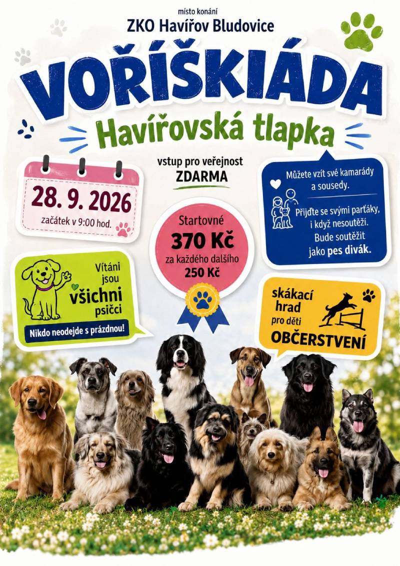 Pozvání na akci - Voříškiáda - Havířovská tlapka