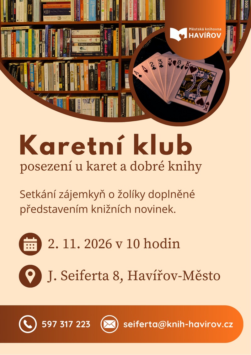Pozvání na akci - Posezení u karet a dobré knihy